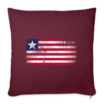 Liberia Flag - Vintage Grunge - Sofa pillowcase 17,3'' x 17,3'' (45 x 45 cm) - burgundy - Front