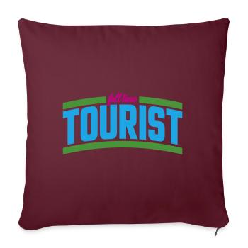 Touriste à temps plein | Couleurs changeantes - Housse de coussin décorative 45 x 45 cm - bordeaux - Devant