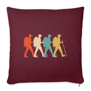 Rétro randonnée nature alpinisme - Housse de coussin décorative 45 x 45 cm - bordeaux - Devant