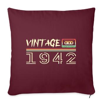 1942 Original 1942 Rétro Cadeau Anniversaire 1942 - Housse de coussin décorative 45 x 45 cm - bordeaux - Devant
