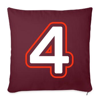 Symbole à 4 chiffres - Housse de coussin décorative 45 x 45 cm - bordeaux - Devant