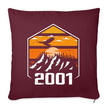 Anniversaire 2001 Millésime 2001 Fabriqué en 2001 - Housse de coussin décorative 45 x 45 cm - bordeaux - Devant