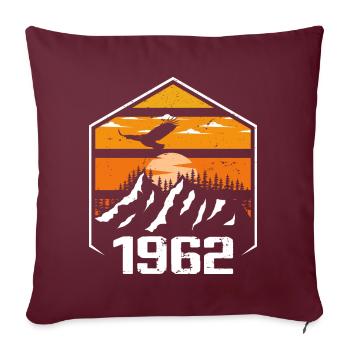 Jubiläum 1962 Jahrgang 1962 Baujahr 1962 - Sofakissenbezug 45 x 45 cm - Burgunderrot - Vorne