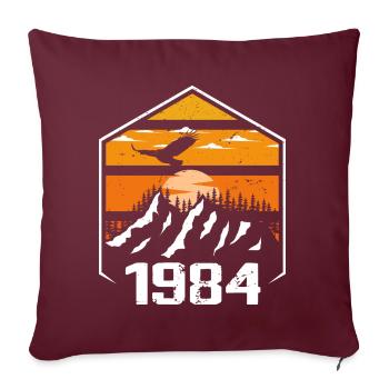 Anniversaire 1984 Millésime 1984 Fabriqué en 1984 - Housse de coussin décorative 45 x 45 cm - bordeaux - Devant