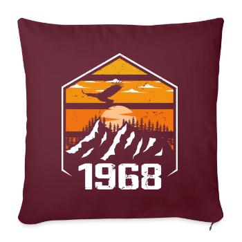 Anniversaire 1968 Millésime 1968 Fabriqué en 1968 - Housse de coussin décorative 45 x 45 cm - bordeaux - Devant