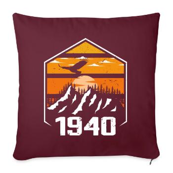 Anniversaire 1940 Millésime 1940 Fabriqué en 1940 - Housse de coussin décorative 45 x 45 cm - bordeaux - Devant