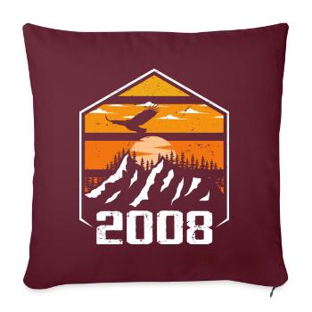 Anniversaire 2008 Millésime 2008 Fabriqué en 2008 - Housse de coussin décorative 45 x 45 cm - bordeaux - Devant