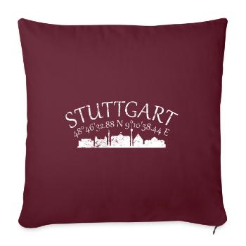 Stuttgart Koordinaten Skyline - Sofakissenbezug 45 x 45 cm - Burgunderrot - Vorne