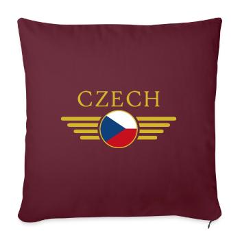 J’aime la République tchèque, T-shirt design de style élégance - Housse de coussin décorative 45 x 45 cm - bordeaux - Devant