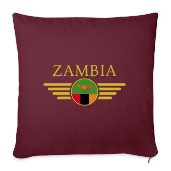 J’aime la Zambie, T-shirt design de style élégance - Housse de coussin décorative 45 x 45 cm - bordeaux - Devant