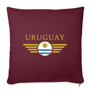 J’aime l’Uruguay, T-shirt design de style élégance - Housse de coussin décorative 45 x 45 cm - bordeaux - Devant