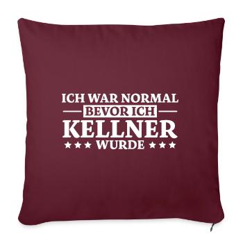 Kellner Spruch Restaurant Lustige Kellner Geschenk - Sofakissenbezug 45 x 45 cm - Burgunderrot - Vorne