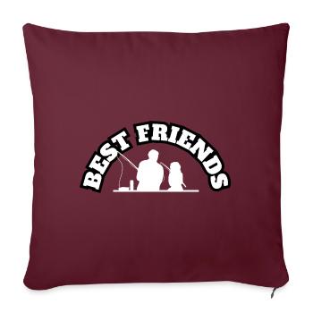 Meilleurs amis père avec fille blanc - Housse de coussin décorative 45 x 45 cm - bordeaux - Devant