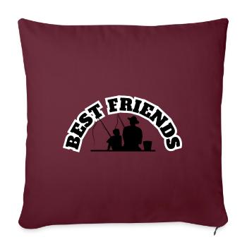 Meilleurs amis Père Avec Fils Pêche Noir - Housse de coussin décorative 45 x 45 cm - bordeaux - Devant