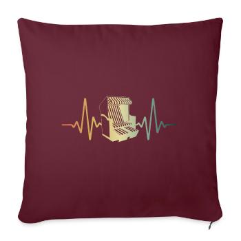 Chaise de plage Heartbeat | Vibrations de la mer du Nord - Housse de coussin décorative 45 x 45 cm - bordeaux - Devant