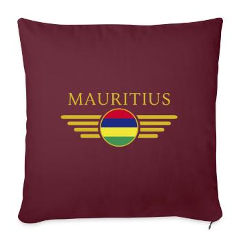 I Love Mauritius, T-Shirt Design Style Élégance - Housse de coussin décorative 45 x 45 cm - bordeaux - Devant