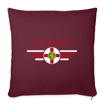 Ich liebe Alderney, Eleganz Stil Design T-Shirt - Sofakissenbezug 45 x 45 cm - Burgunderrot - Vorne