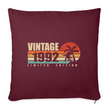 1992 Année d’anniversaire millésime original 1992 - Housse de coussin décorative 45 x 45 cm - bordeaux - Devant