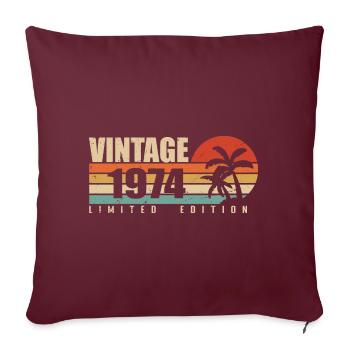 1974 Année D’anniversaire Millésime Original 1974 - Housse de coussin décorative 45 x 45 cm - bordeaux - Devant