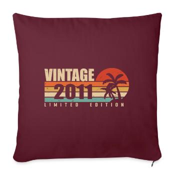 2011 Année d’anniversaire millésime original 2011 - Housse de coussin décorative 45 x 45 cm - bordeaux - Devant