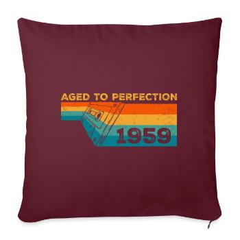 Vintage 1959 - Cadeau D’anniversaire 1959 Retro - Housse de coussin décorative 45 x 45 cm - bordeaux - Devant