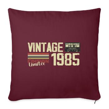 1985 Vintage Rétro Cadeau D'anniversaire 1985 - Housse de coussin décorative 45 x 45 cm - bordeaux - Devant