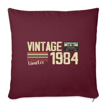 1984 Vintage Rétro Cadeau D'anniversaire 1984 - Housse de coussin décorative 45 x 45 cm - bordeaux - Devant