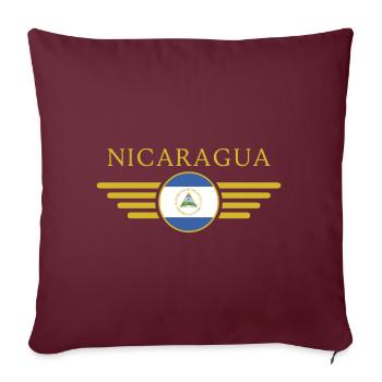 J’aime le Nicaragua, T-shirt design de style élégance - Housse de coussin décorative 45 x 45 cm - bordeaux - Devant