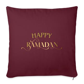 Joyeux Ramadan Doré - Housse de coussin décorative 45 x 45 cm - bordeaux - Devant