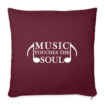 La musique touche l’âme, note - Housse de coussin décorative 45 x 45 cm - bordeaux - Devant