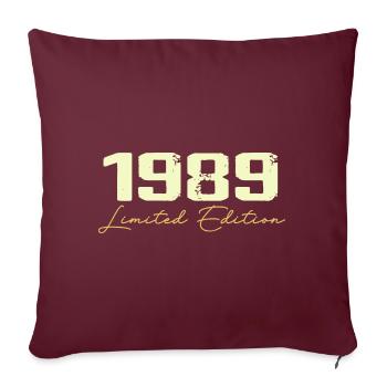 1989 Édition Limitée - 1989 Cadeau D'anniversaire - Housse de coussin décorative 45 x 45 cm - bordeaux - Devant