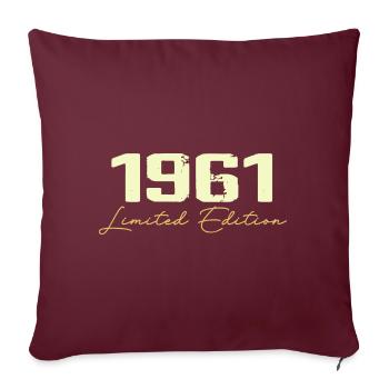 1961 Édition Limitée - 1961 Cadeau D'anniversaire - Housse de coussin décorative 45 x 45 cm - bordeaux - Devant