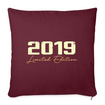 2019 Limitierte Auflage - 2019 Geburtstagsgeschenk - Sofakissenbezug 45 x 45 cm - Burgunderrot - Vorne