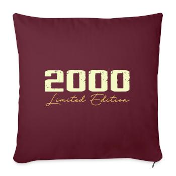 2000 Édition Limitée - 2000 Cadeau D'anniversaire - Housse de coussin décorative 45 x 45 cm - bordeaux - Devant