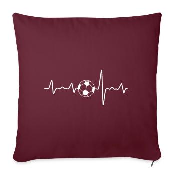 Fußball Herzschlag - Sofakissenbezug 45 x 45 cm - Burgunderrot - Vorne