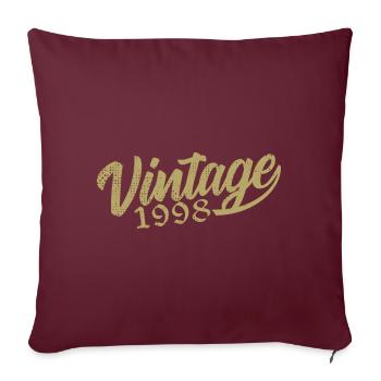 1998 Vintage 1998 Cadeau D'anniversaire 1998 Rétro - Housse de coussin décorative 45 x 45 cm - bordeaux - Devant