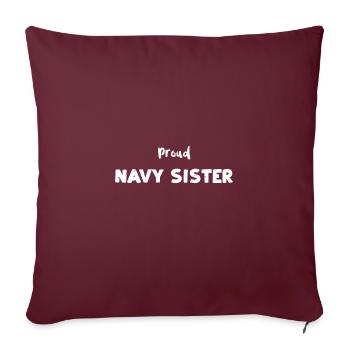 Proud Navy Sister - Sister - Housse de coussin décorative 45 x 45 cm - bordeaux - Devant