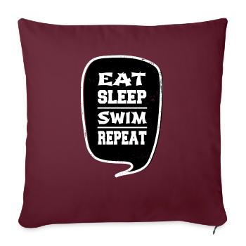 blague natation drôle natation anniversaire cadeau idée - Housse de coussin décorative 45 x 45 cm - bordeaux - Devant