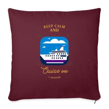 Restez calme et naviguez - Housse de coussin décorative 45 x 45 cm - bordeaux - Devant