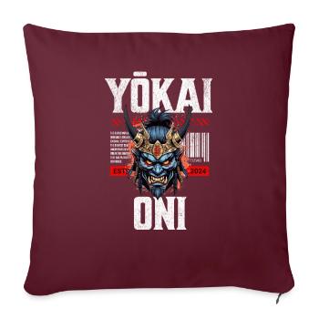 Yokai Oni - Sofakissenbezug 45 x 45 cm - Burgunderrot - Vorne