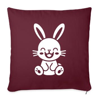 Petit bébé lapin - Housse de coussin décorative 45 x 45 cm - bordeaux - Devant