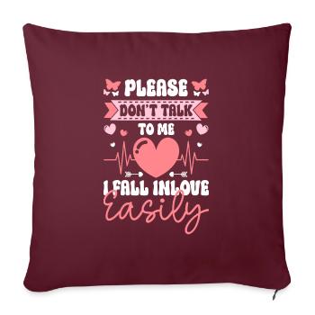 Cher ami Romance Grand Amour - Housse de coussin décorative 45 x 45 cm - bordeaux - Devant