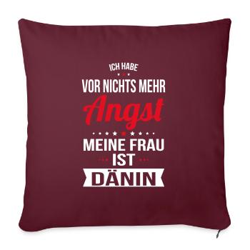 Ma femme est danoise - Idée cadeau Humour - Housse de coussin décorative 45 x 45 cm - bordeaux - Devant