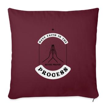 Prière active priant christianisme cadeau - Housse de coussin décorative 45 x 45 cm - bordeaux - Devant