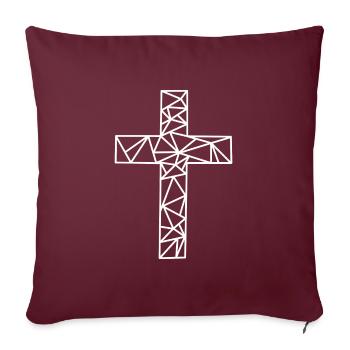 Cross Geometric Lines - Sofa pillowcase 17,3'' x 17,3'' (45 x 45 cm) - burgundy - Front