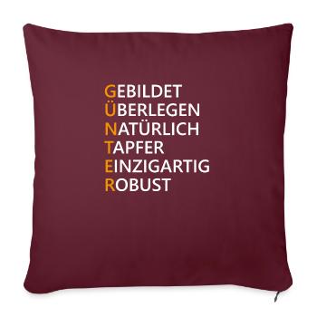 Günter Name Geschenk - Sofakissenbezug 45 x 45 cm - Burgunderrot - Vorne