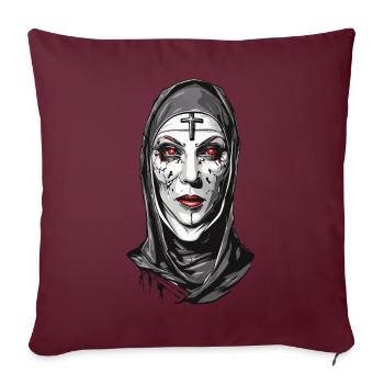 Gruselige Vampir Nonne Halloween Design - Sofakissenbezug 45 x 45 cm - Burgunderrot - Vorne