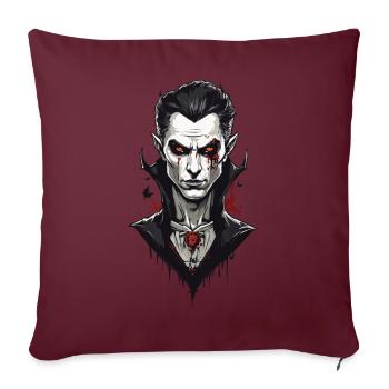 Retro Vampir Design Grusel Halloween Filmabend - Sofakissenbezug 45 x 45 cm - Burgunderrot - Vorne