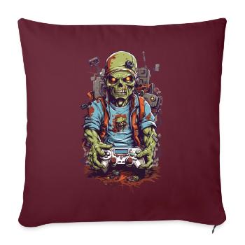 Zombie Gamer Ultimate Halloween Gaming Design - Housse de coussin décorative 45 x 45 cm - bordeaux - Devant