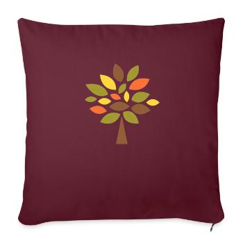 Arbre de la connaissance - Retro - Housse de coussin décorative 45 x 45 cm - bordeaux - Devant